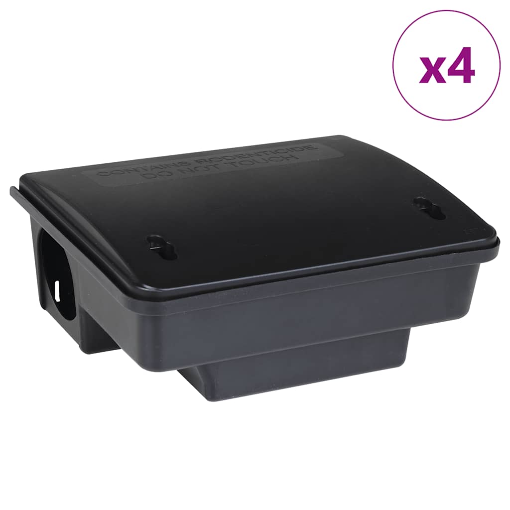vidaXL Ποντικοπαγίδες 4 τεμ. Μαύρες 23x19x9,5 εκ.