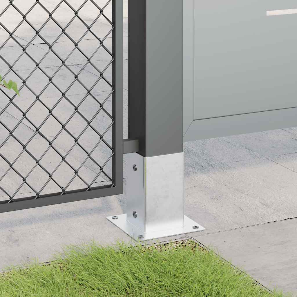 vidaXL Βάσεις στύλων τετράγωνες 4 τεμάχια Ασημί Γαλβανισμένος χάλυβας