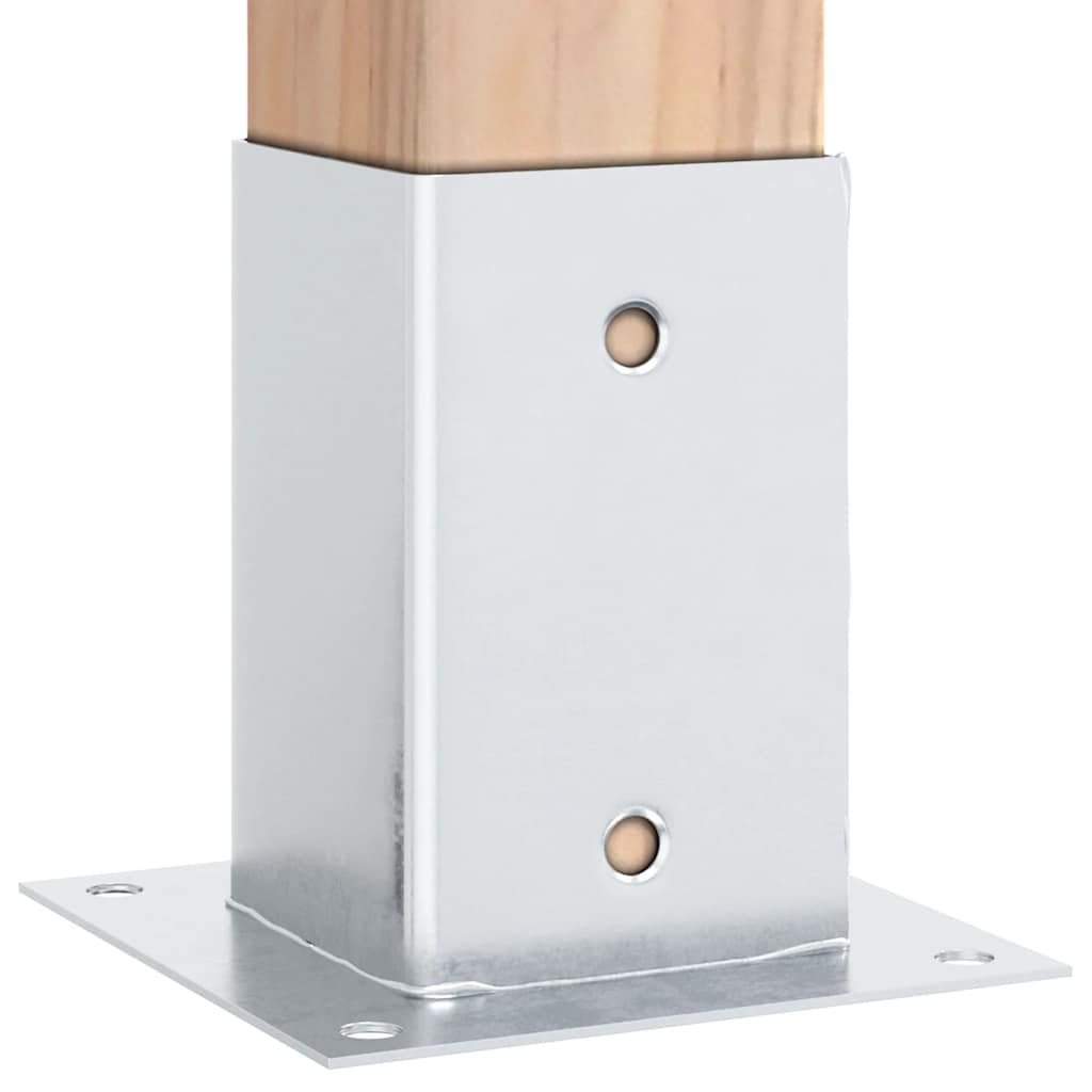 vidaXL Βάσεις στύλων τετράγωνες 4 τεμάχια Ασημί Γαλβανισμένος χάλυβας