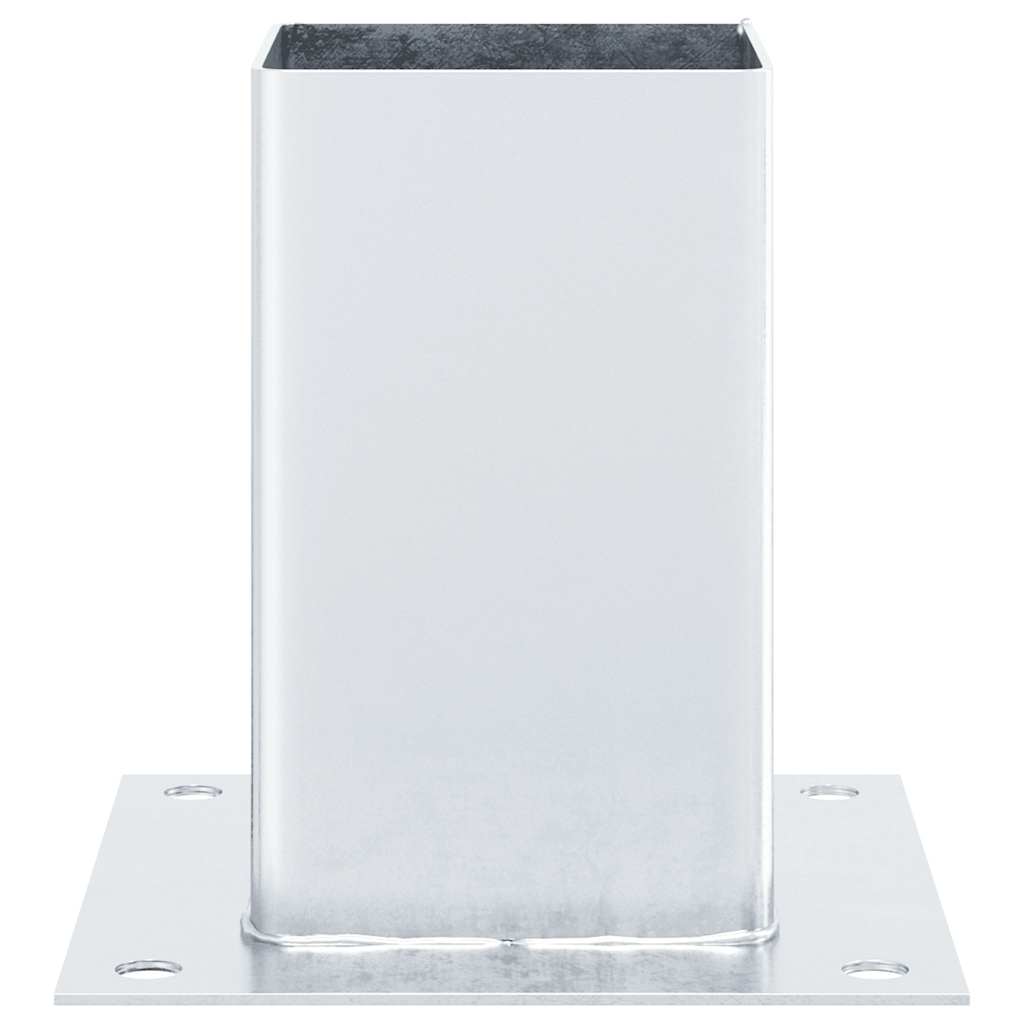 vidaXL Βάσεις στύλων τετράγωνες 4 τεμάχια Ασημί Γαλβανισμένος χάλυβας