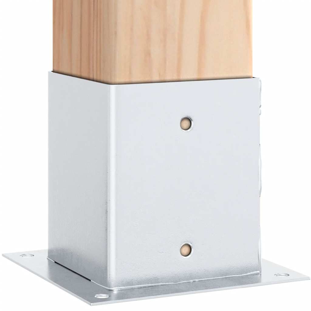 vidaXL Βάσεις στύλων τετράγωνες 12 τεμάχια Ασημί Γαλβανισμένος χάλυβας