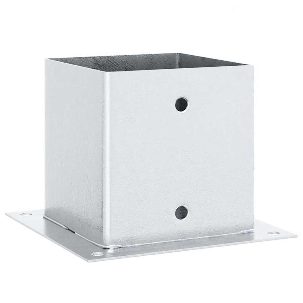 vidaXL Βάσεις στύλων τετράγωνες 4 τεμάχια Ασημί Γαλβανισμένος χάλυβας