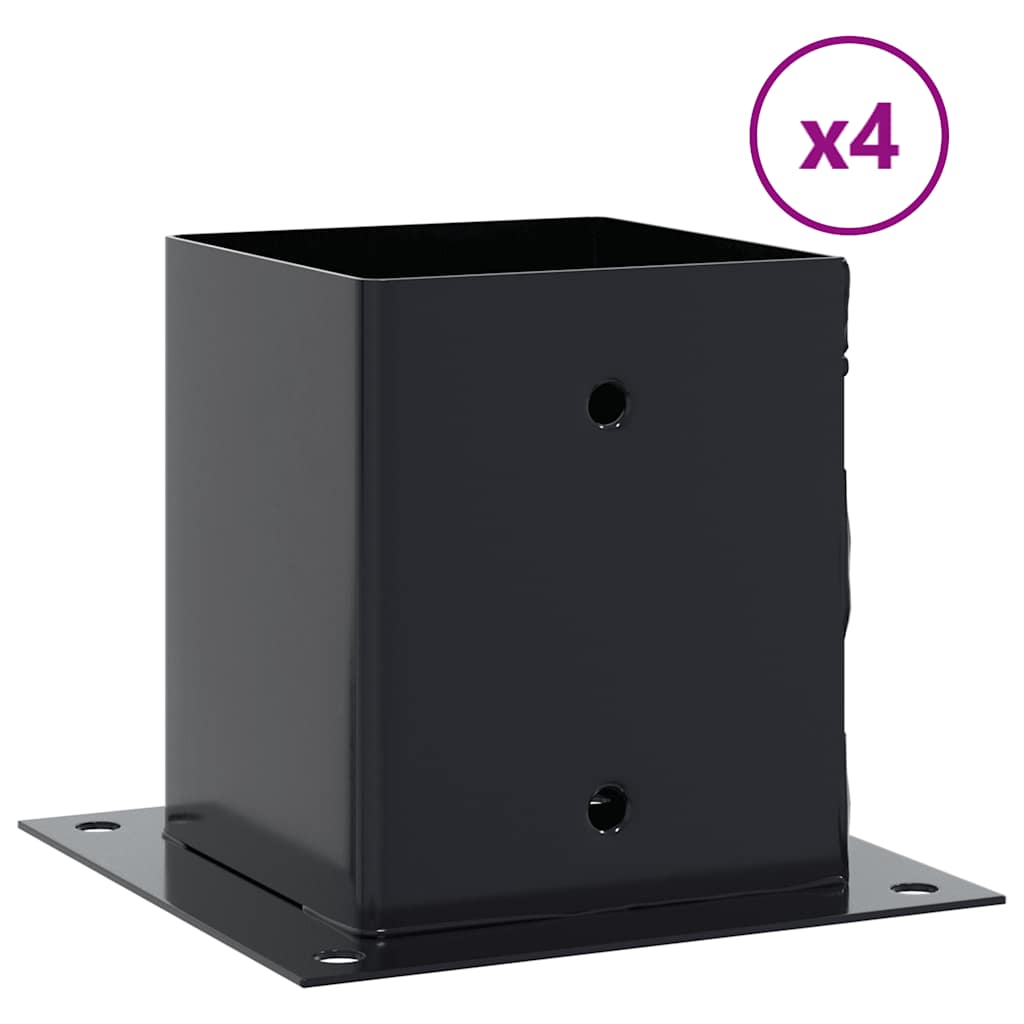 vidaXL Βάσεις στύλων τετράγωνες 4 τεμάχια Χάλυβας με επικάλυψη σκόνης