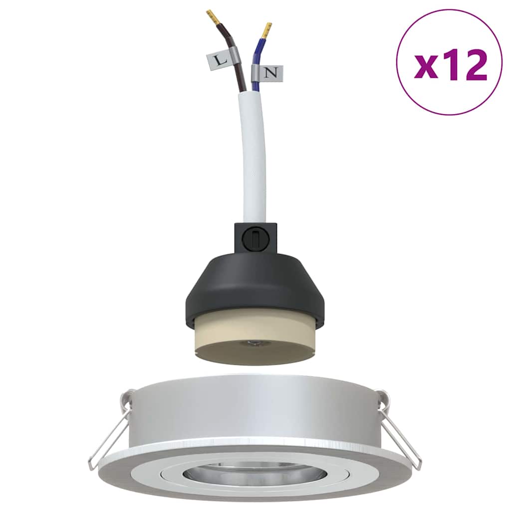 vidaXL Spotlights με προβολείς Ασημί 9 x 9 x cm Αλουμίνιο