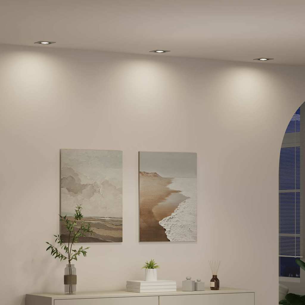 vidaXL Spotlights με προβολείς 6 pcs Ασημί 9 x 9 x cm Αλουμίνιο