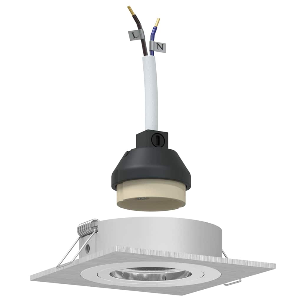 vidaXL Spotlights με προβολείς 6 pcs Ασημί 9 x 9 x cm Αλουμίνιο