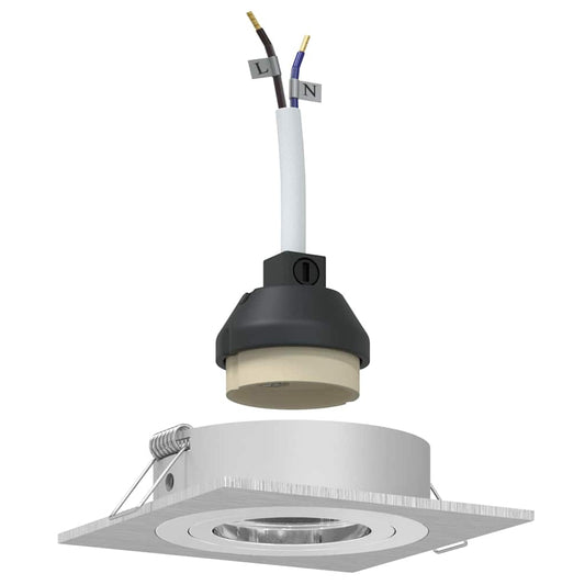 vidaXL Spotlights με προβολείς 6 pcs Ασημί 9 x 9 x cm Αλουμίνιο