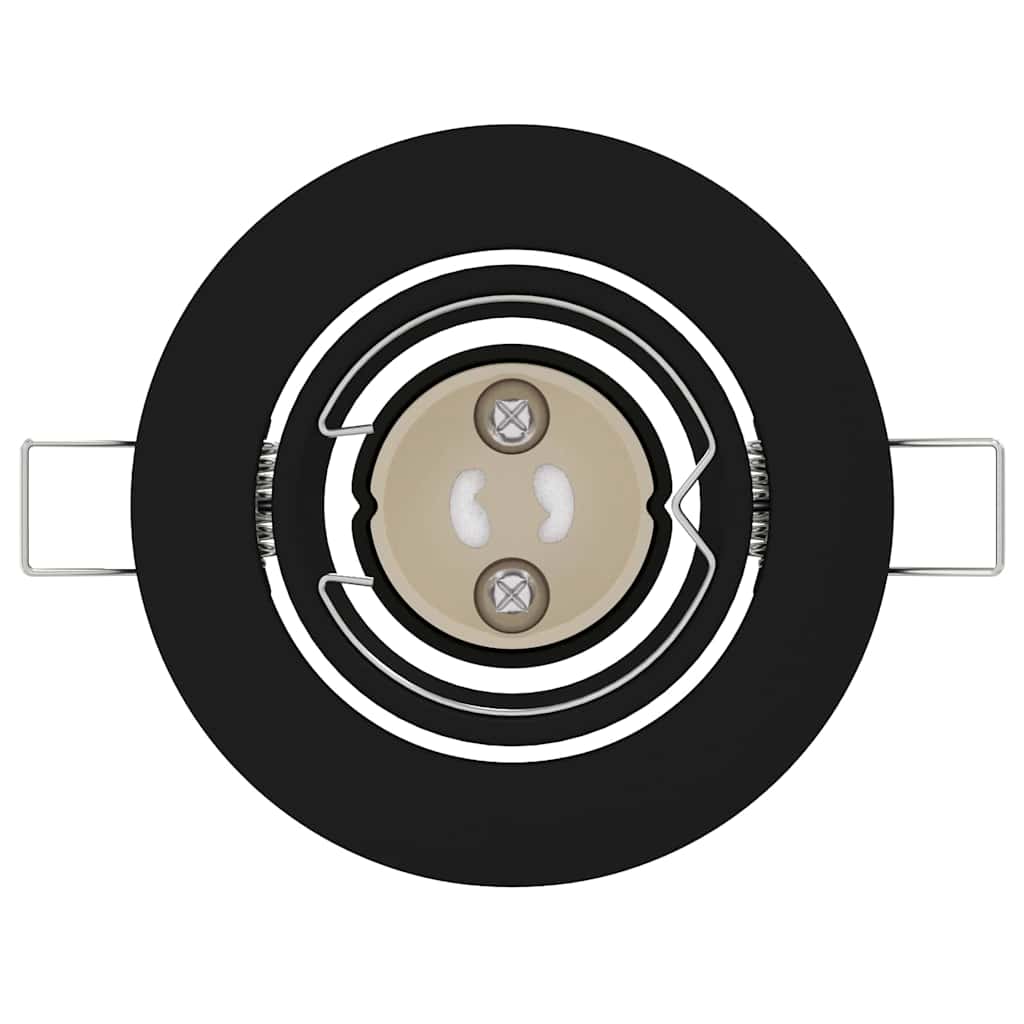 vidaXL Κρυφά Φώτα 6 τεμάχια Στρογγυλά GU10 Μαύρο Ø90 mm Χάλυβας