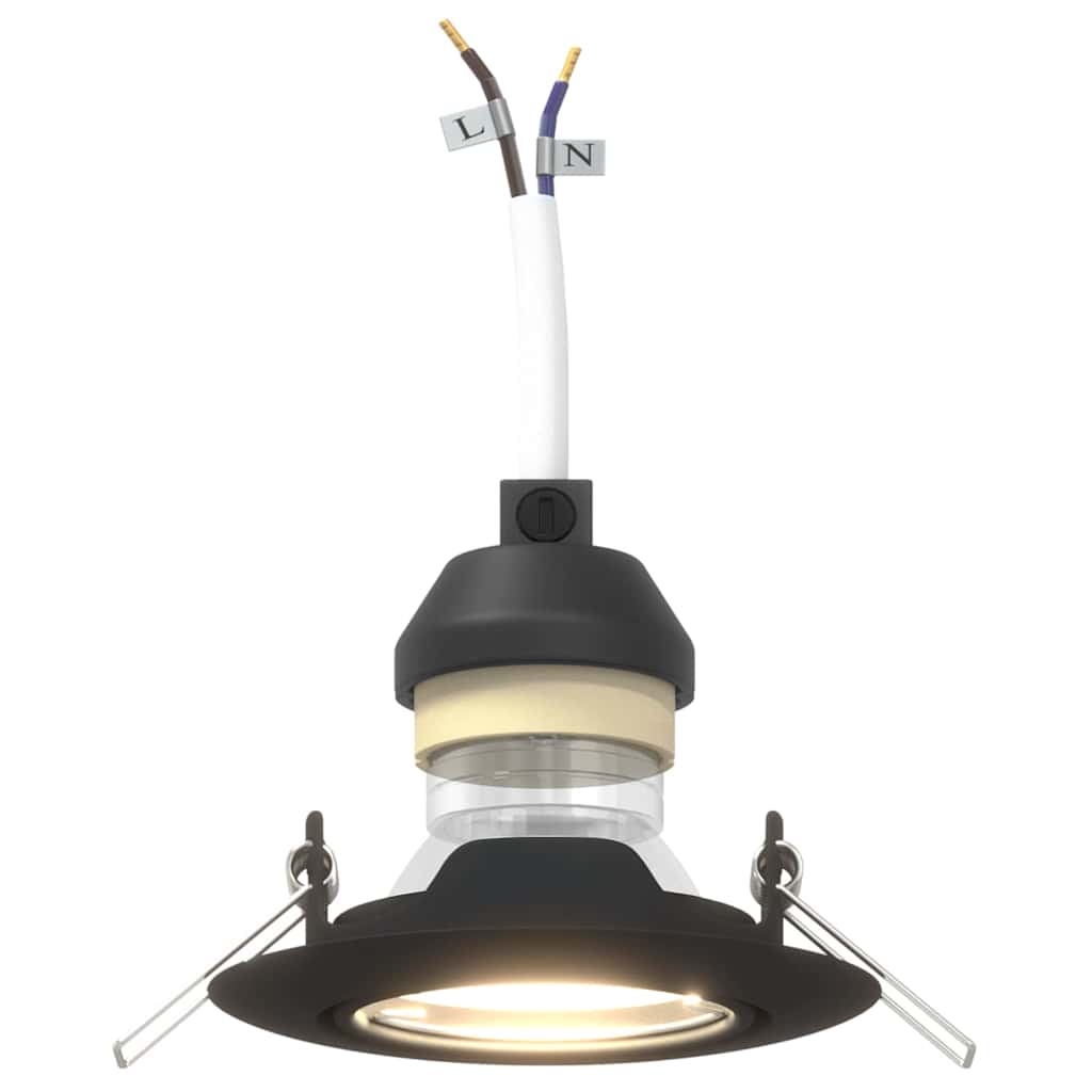 vidaXL Κρυφά Φώτα 6 τεμάχια Στρογγυλά GU10 Μαύρο Ø90 mm Χάλυβας