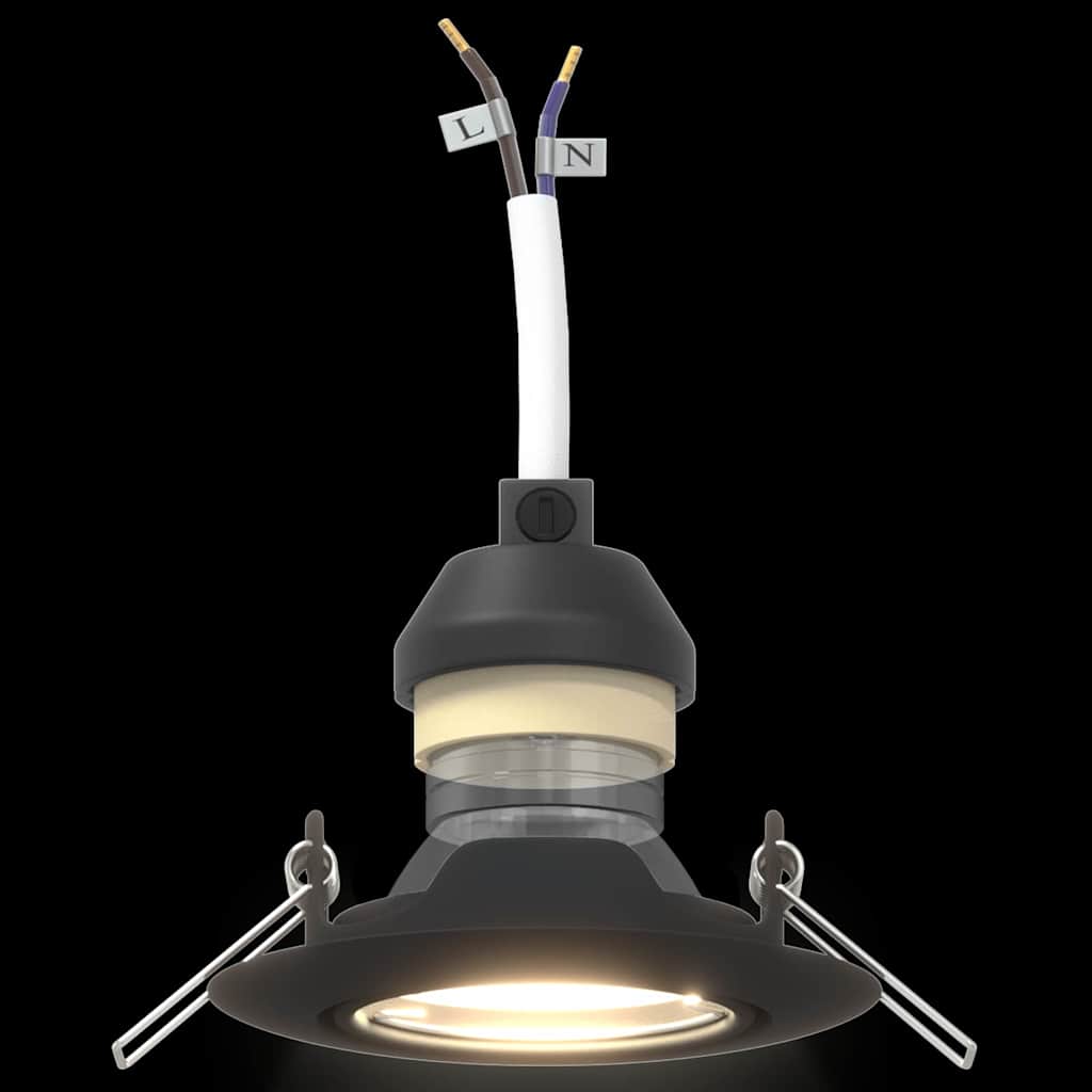 vidaXL Κρυφά Φώτα 6 τεμάχια Στρογγυλά GU10 Μαύρο Ø90 mm Χάλυβας