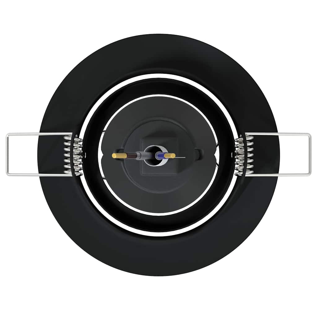 vidaXL Κρυφά Φώτα 6 τεμάχια Στρογγυλά GU10 Μαύρο Ø90 mm Χάλυβας
