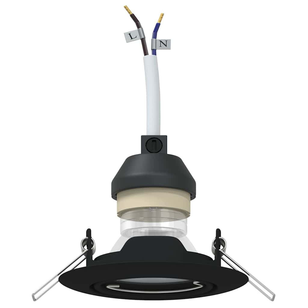 vidaXL Ενσωματωμένα Ρακόρ 12 τεμ Στρογγυλό GU10 Μαύρο Ø90 χλστ Χάλυβας