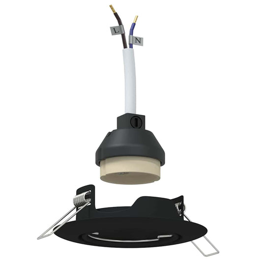 vidaXL Ενσωματωμένα Σποτ 24 τεμάχια Στρογγυλό GU10 Μαύρο Ø90 mm Χάλυβας