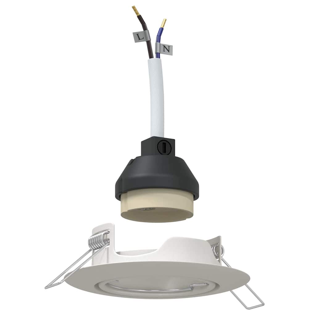 vidaXL Σποτ 6 pcs Λευκό 9 x 9 x 2.5 εκ. Μέταλλο