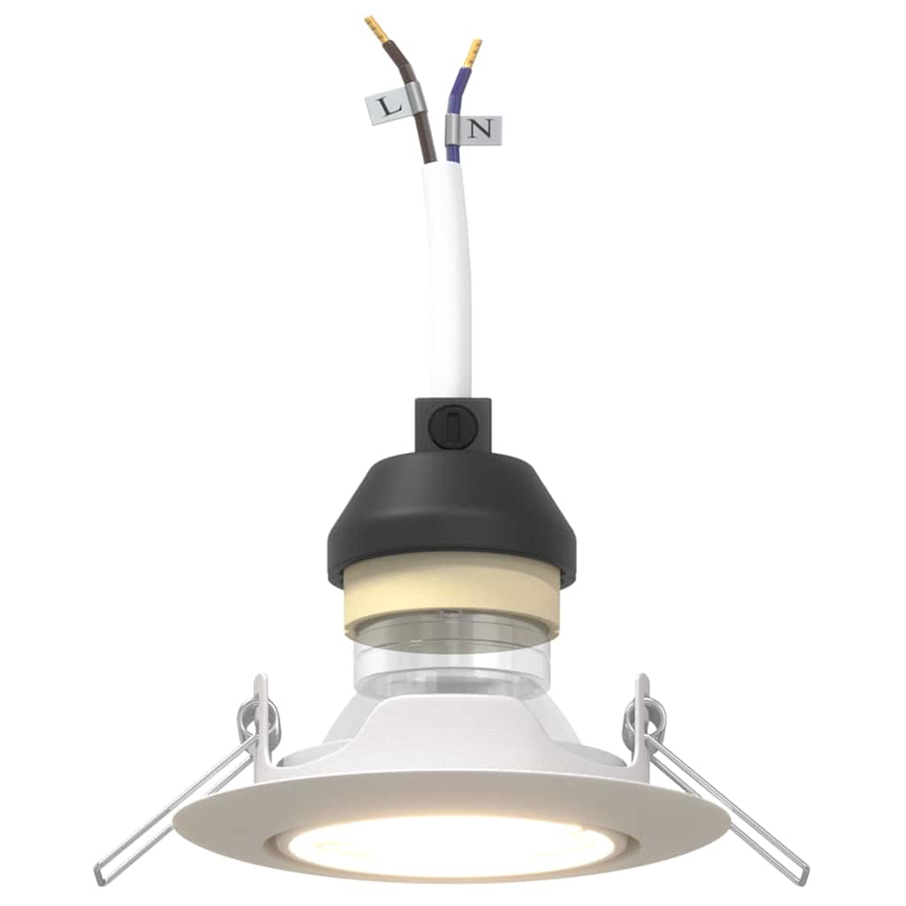 vidaXL Εντοιχισμένα Φωτιστικά 6 τμχ Στρογγυλά GU10 Λευκό Ø90 χιλ. Χάλυβας