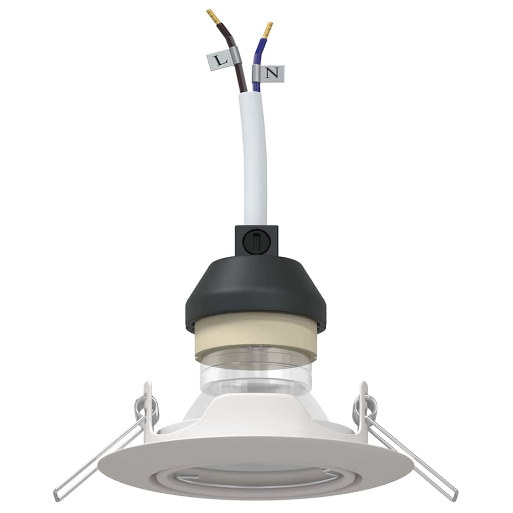 vidaXL Εντοιχισμένα Φωτιστικά 6 τμχ Στρογγυλά GU10 Λευκό Ø90 χιλ. Χάλυβας