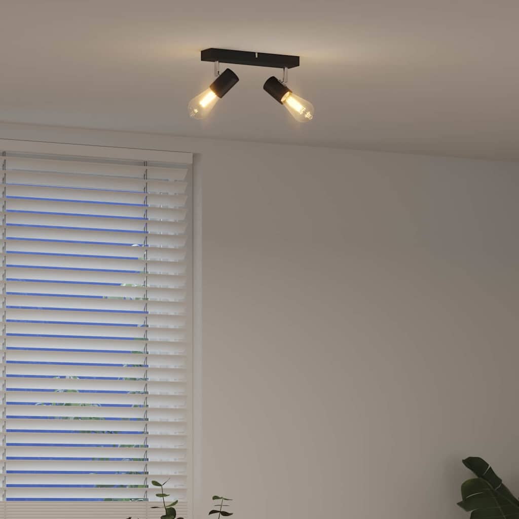 vidaXL Σποτ οροφής με προβολείς Μαύρο 26 x 6,5 x 11,5 εκ Μέταλλο