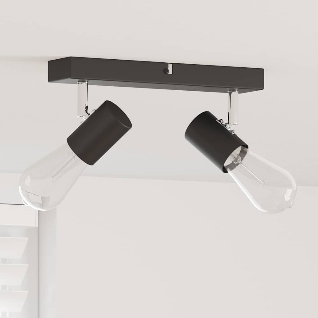 vidaXL Σποτ οροφής με προβολείς Μαύρο 26 x 6,5 x 11,5 εκ Μέταλλο