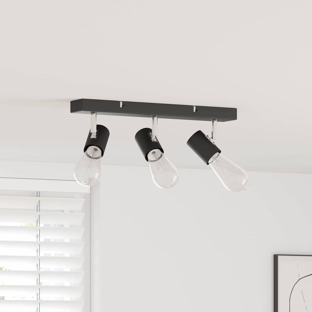 vidaXL Σποτ οροφής με προβολείς Μαύρο 38 x 6,5 x 11,5 εκ Μέταλλο