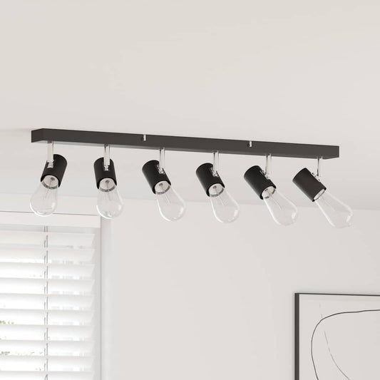 vidaXL Σποτ οροφής με προβολείς Μαύρο 73 x 6,5 x 11,5 εκ Μέταλλο