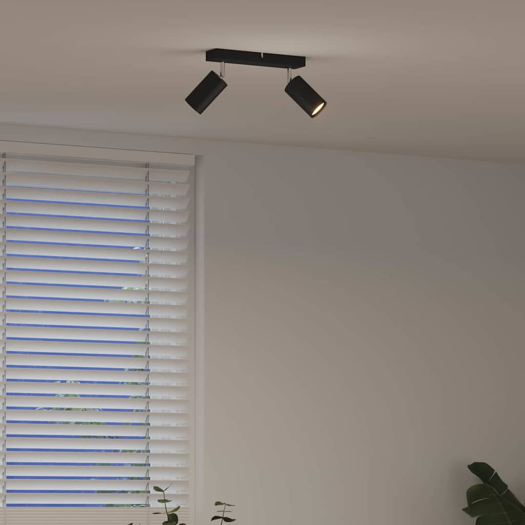 vidaXL Σποτ οροφής με προβολείς Μαύρο 26 x 5,5 x 16,5 εκ Μέταλλο