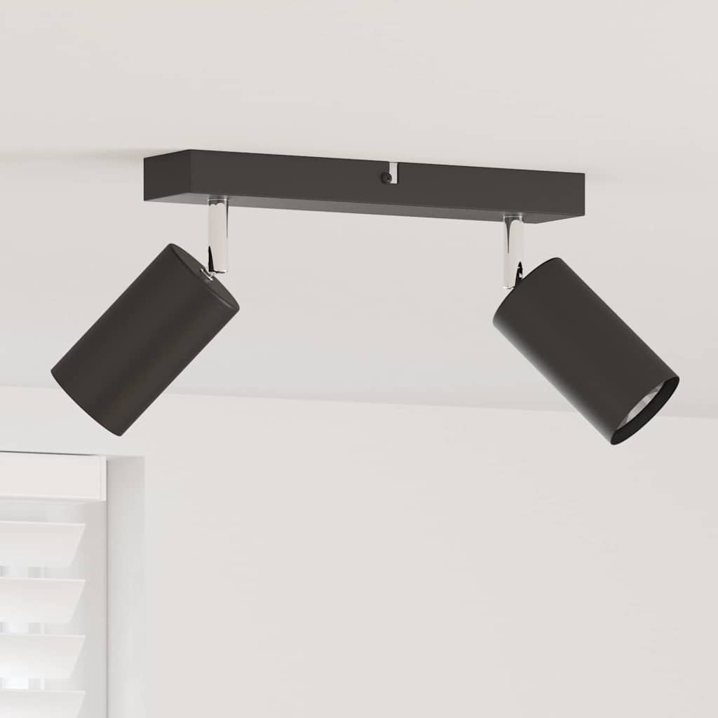 vidaXL Σποτ οροφής με προβολείς Μαύρο 26 x 5,5 x 16,5 εκ Μέταλλο