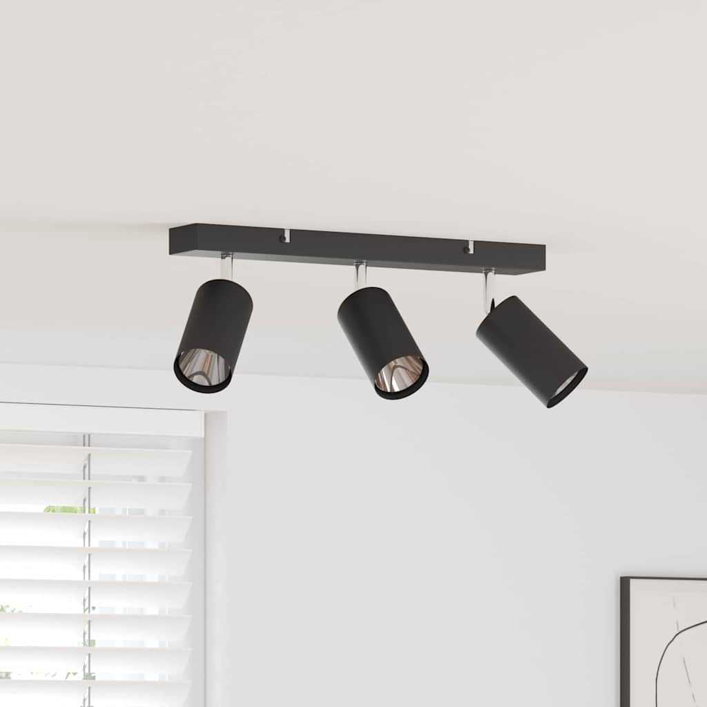 vidaXL Σποτ οροφής με προβολείς Μαύρο 38 x 6 x 16 εκ Μέταλλο