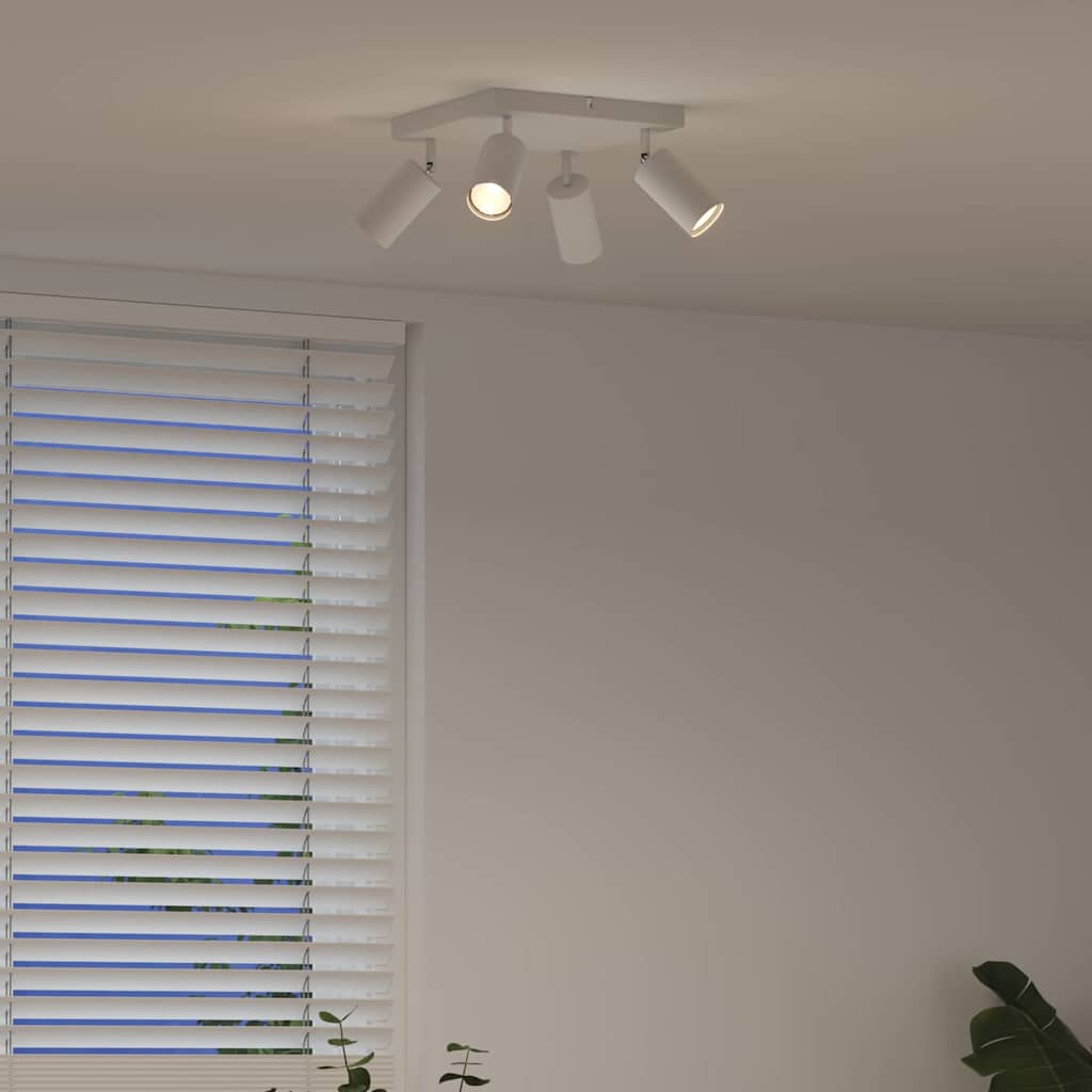 vidaXL Σποτ οροφής με προβολείς Λευκό 26 x 26 x 16,5 εκ Μέταλλο