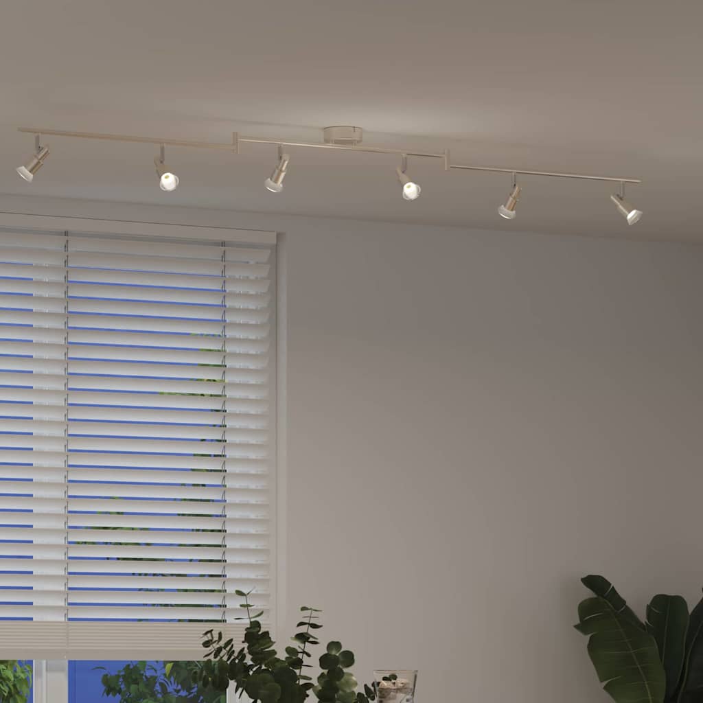 vidaXL Σποτ οροφής με προβολείς Νίκελ 176,5 x 9,5 x 14 εκ Ατσάλι