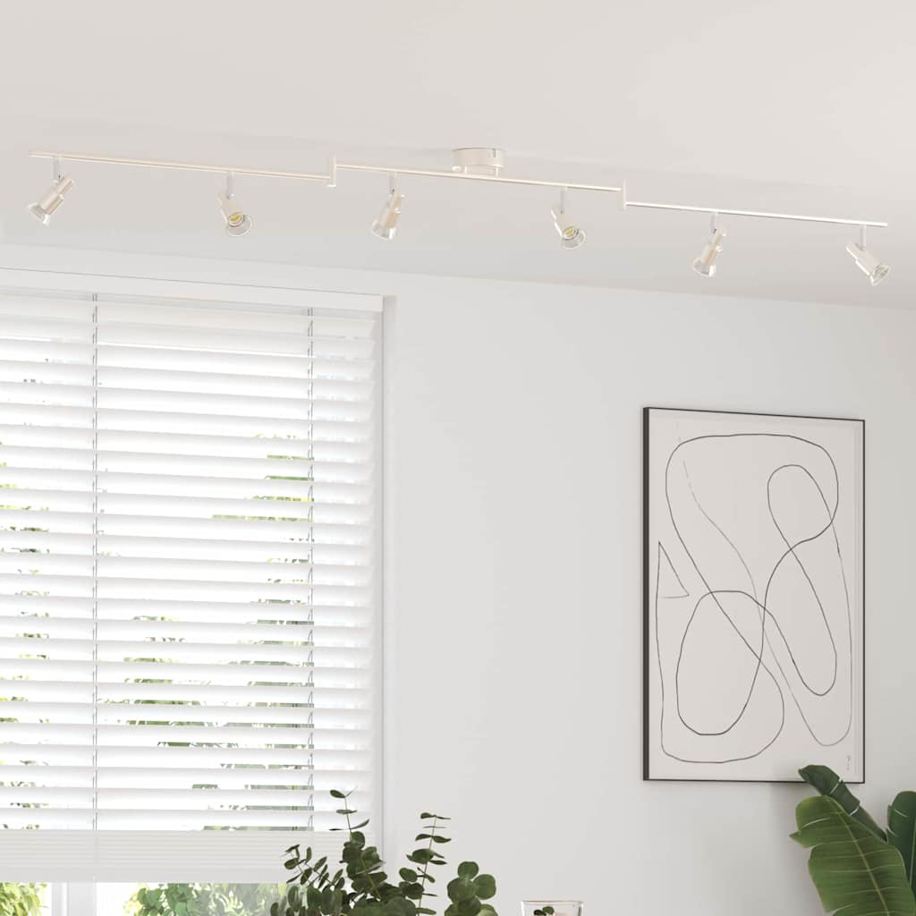 vidaXL Σποτ οροφής με προβολείς Νίκελ 176,5 x 9,5 x 14 εκ Ατσάλι