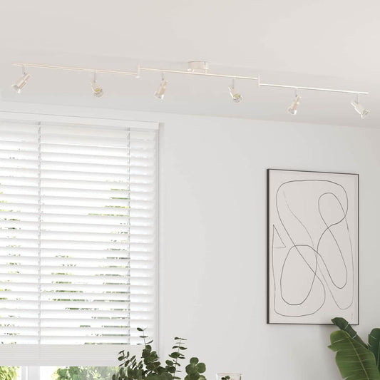 vidaXL Σποτ οροφής με προβολείς Νίκελ 176,5 x 9,5 x 14 εκ Ατσάλι