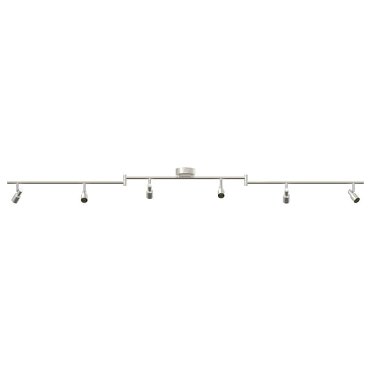 vidaXL Σποτ οροφής με προβολείς Νίκελ 176,5 x 9,5 x 14 εκ Ατσάλι