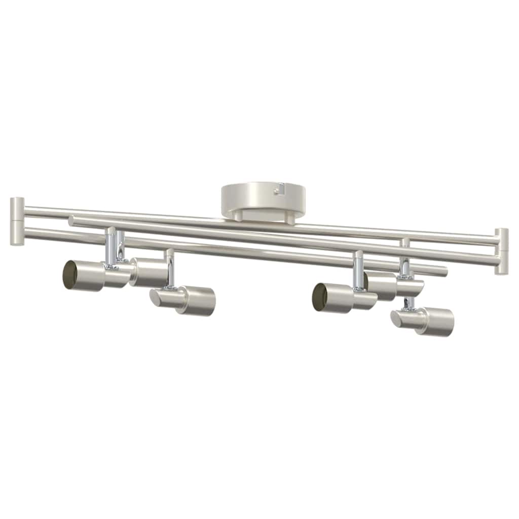 vidaXL Σποτ οροφής με προβολείς Νίκελ 176,5 x 9,5 x 14 εκ Ατσάλι