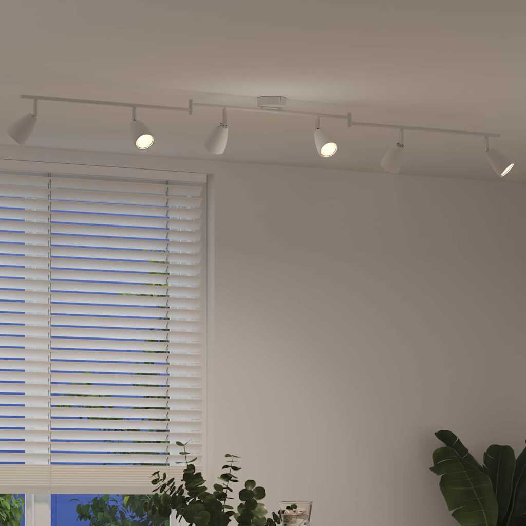 vidaXL Σποτ οροφής με προβολείς Λευκό 176,5 x 12,5 x 13,5 εκ Μέταλλο