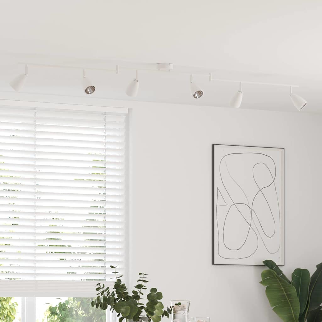 vidaXL Σποτ οροφής με προβολείς Λευκό 176,5 x 12,5 x 13,5 εκ Μέταλλο