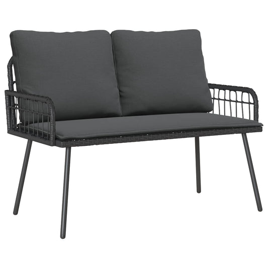 vidaXL Παγκάκι κήπου με μαξιλάρι Ανθρακί 114 x 64 x 90 εκ. Ατσάλι