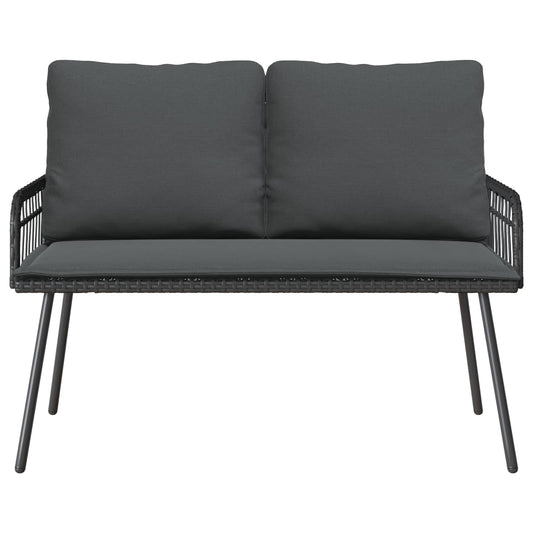 vidaXL Παγκάκι κήπου με μαξιλάρι Ανθρακί 114 x 64 x 90 εκ. Ατσάλι