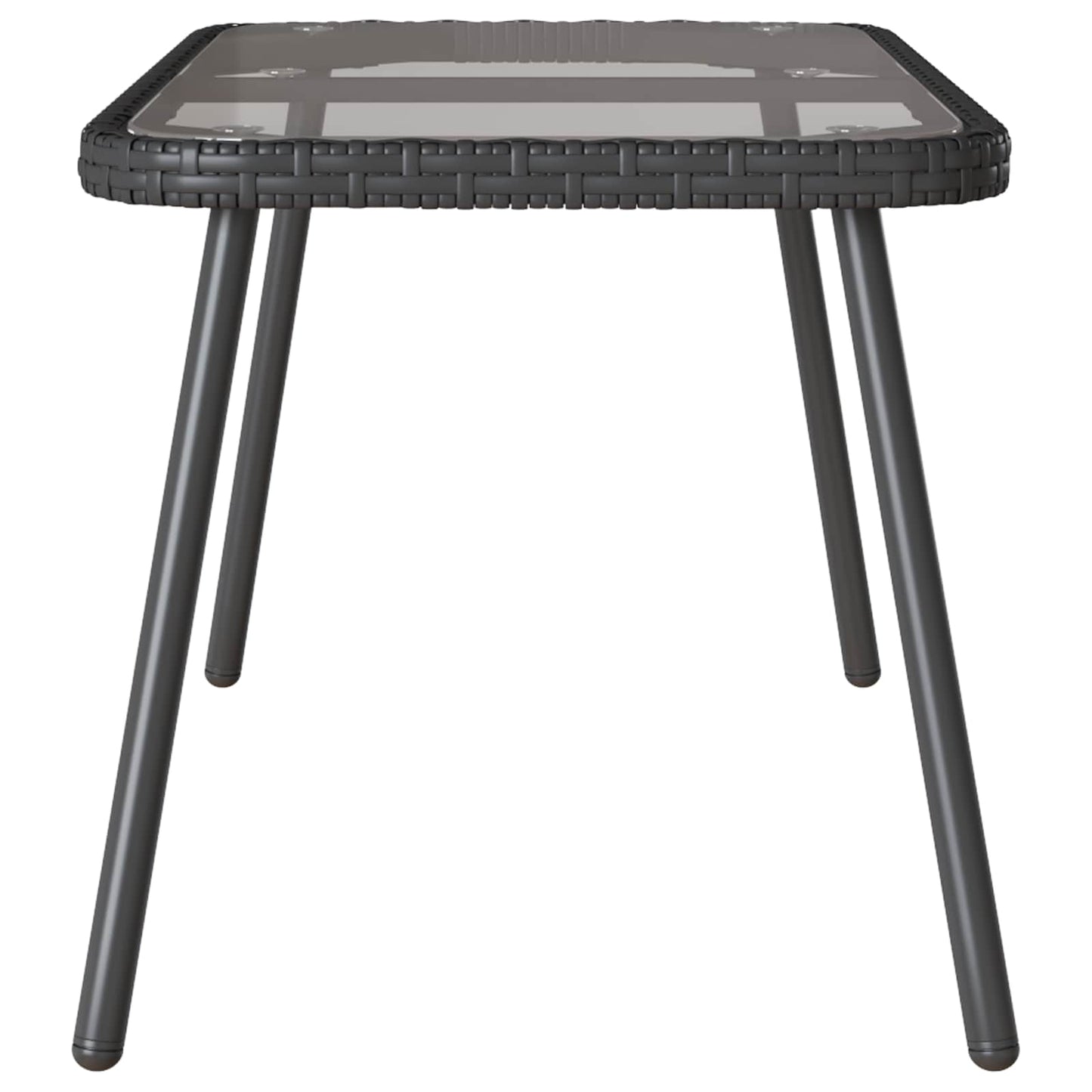 vidaXL Τραπεζάκι σαλονιού Μαύρο 90 x 45 x 43 εκ. Πολυ ρατάν και γυαλί