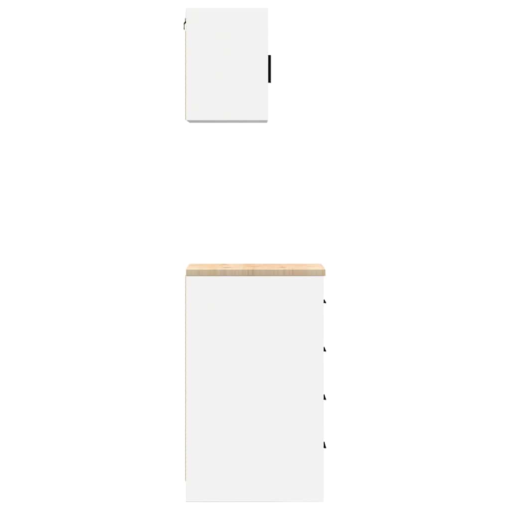 vidaXL ντουλάπια γκαράζ 2 τεμ. Λευκά από Επεξεργασμένο Ξύλο