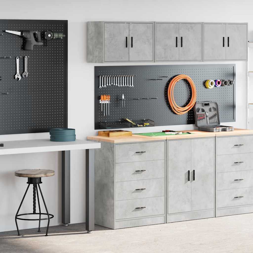 vidaXL ντουλάπια γκαράζ 2 τεμ. Γκρι Σκυροδέματος Επεξεργασμένο Ξύλο