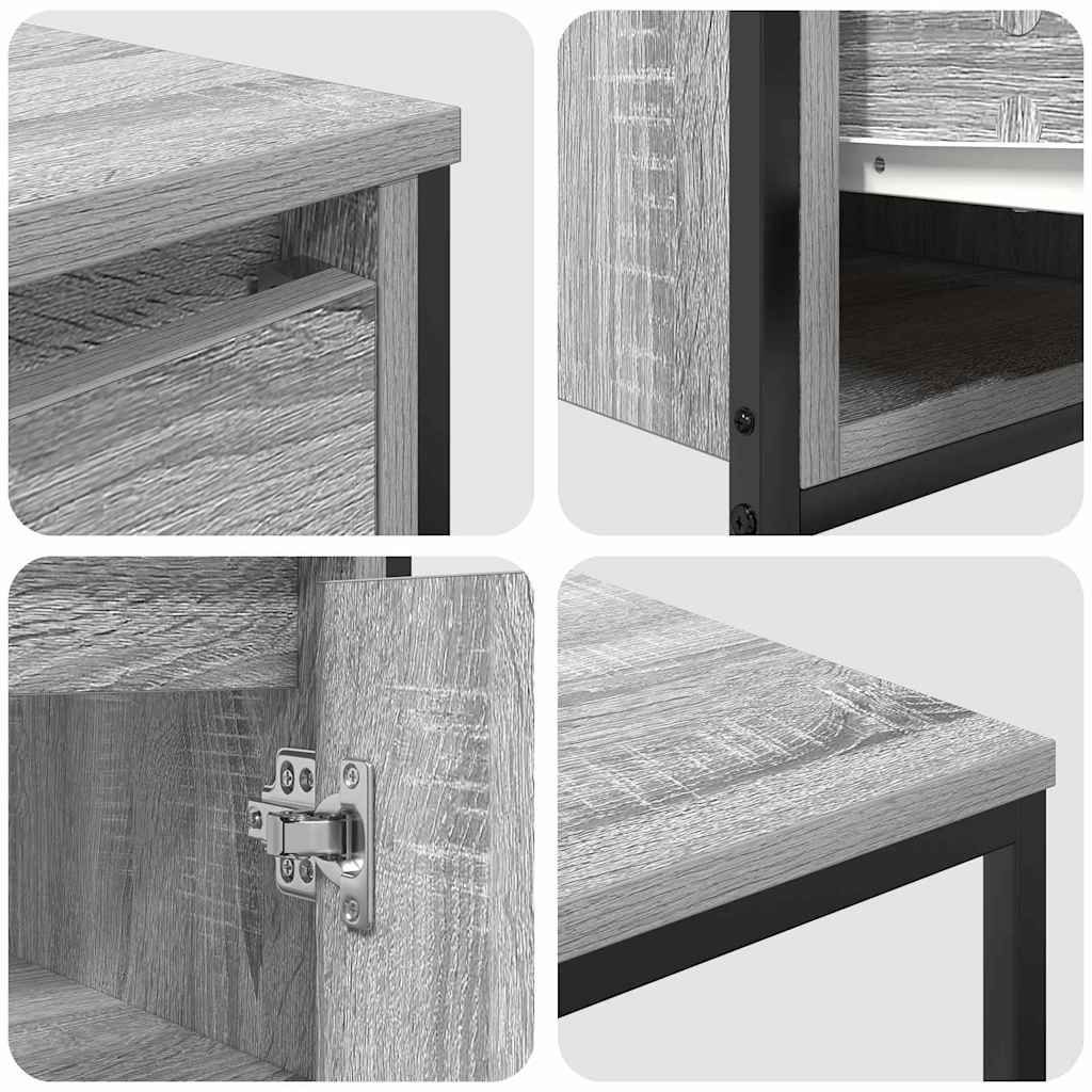 vidaXL Σετ Επίπλων Μπάνιου με συρτάρι 3 pcs Γκρι σονόμα και Μαύρο