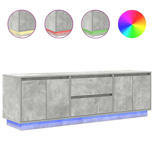 vidaXL Έπιπλο Τηλεόρασης με LED Γκρι Σκυροδέματος 160,5x41x50 εκ.