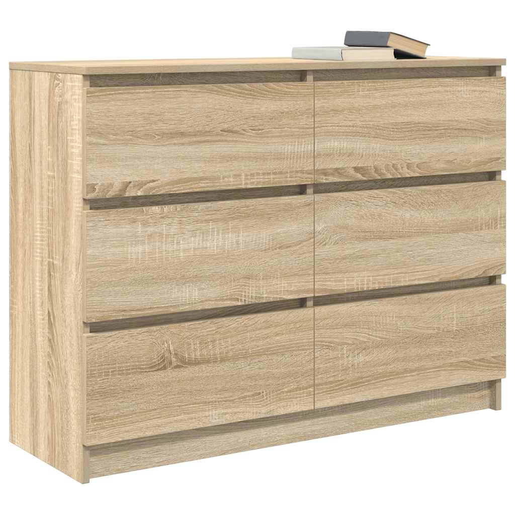 vidaXL Sideboard Sonoma Oak 100x35x76 cm Κατασκευασμένο ξύλο