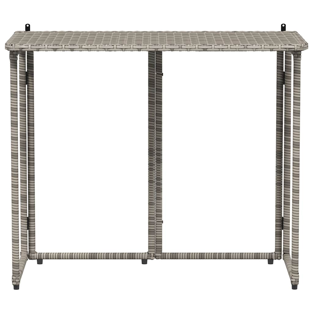 vidaXL Πτυσσόμενο τραπέζι κήπου γκρι 90x51x75 cm Poly Rattan