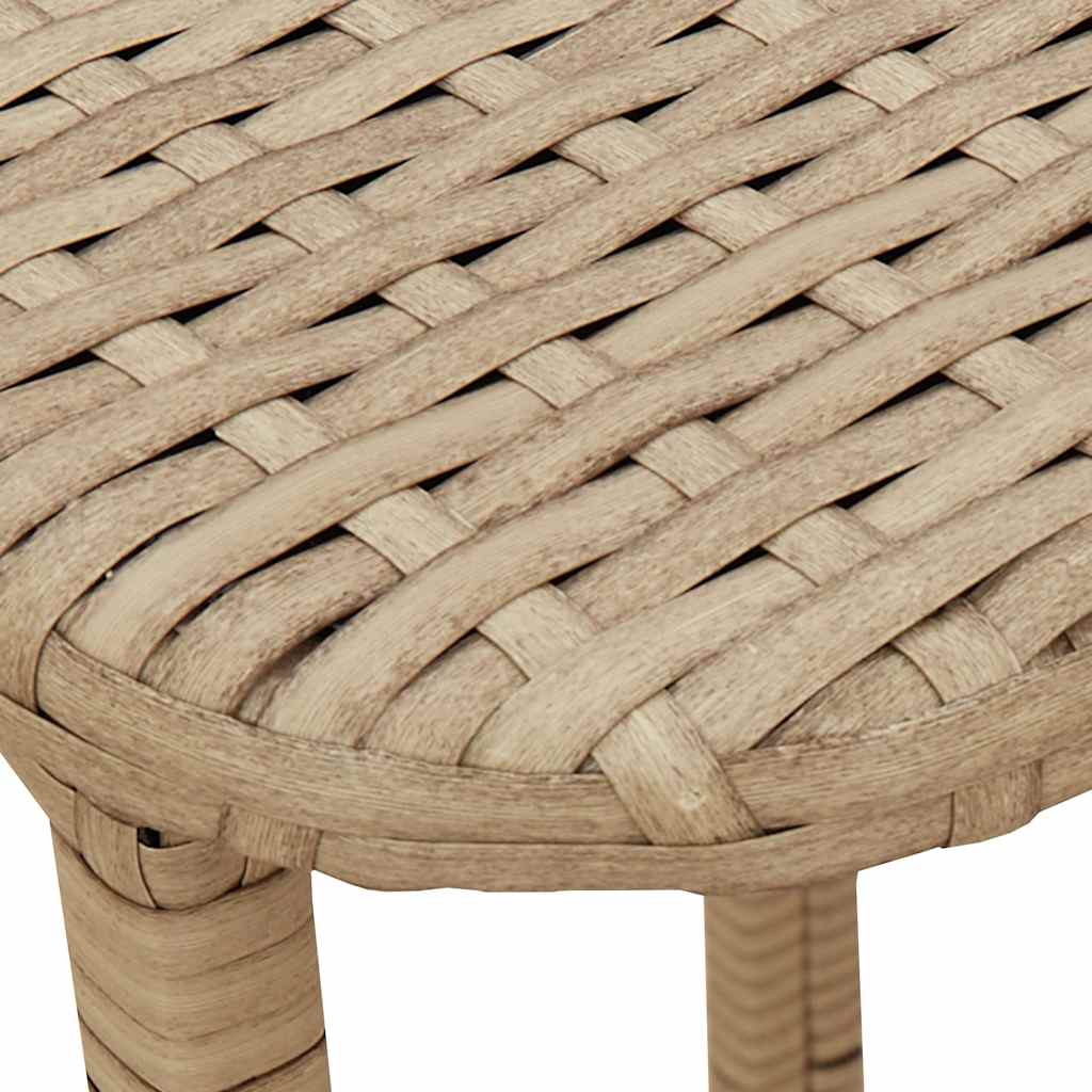 vidaXL Πτυσσόμενο τραπέζι κήπου Μπεζ 90x51x75 cm Poly Rattan