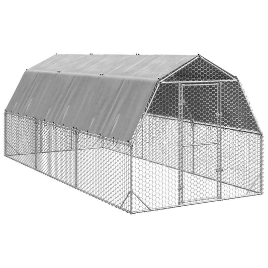 vidaXL Τρέξιμο για κοτόπουλα με οροφή 2,5x6x2,25 μ. από Γαλβ. Χάλυβα