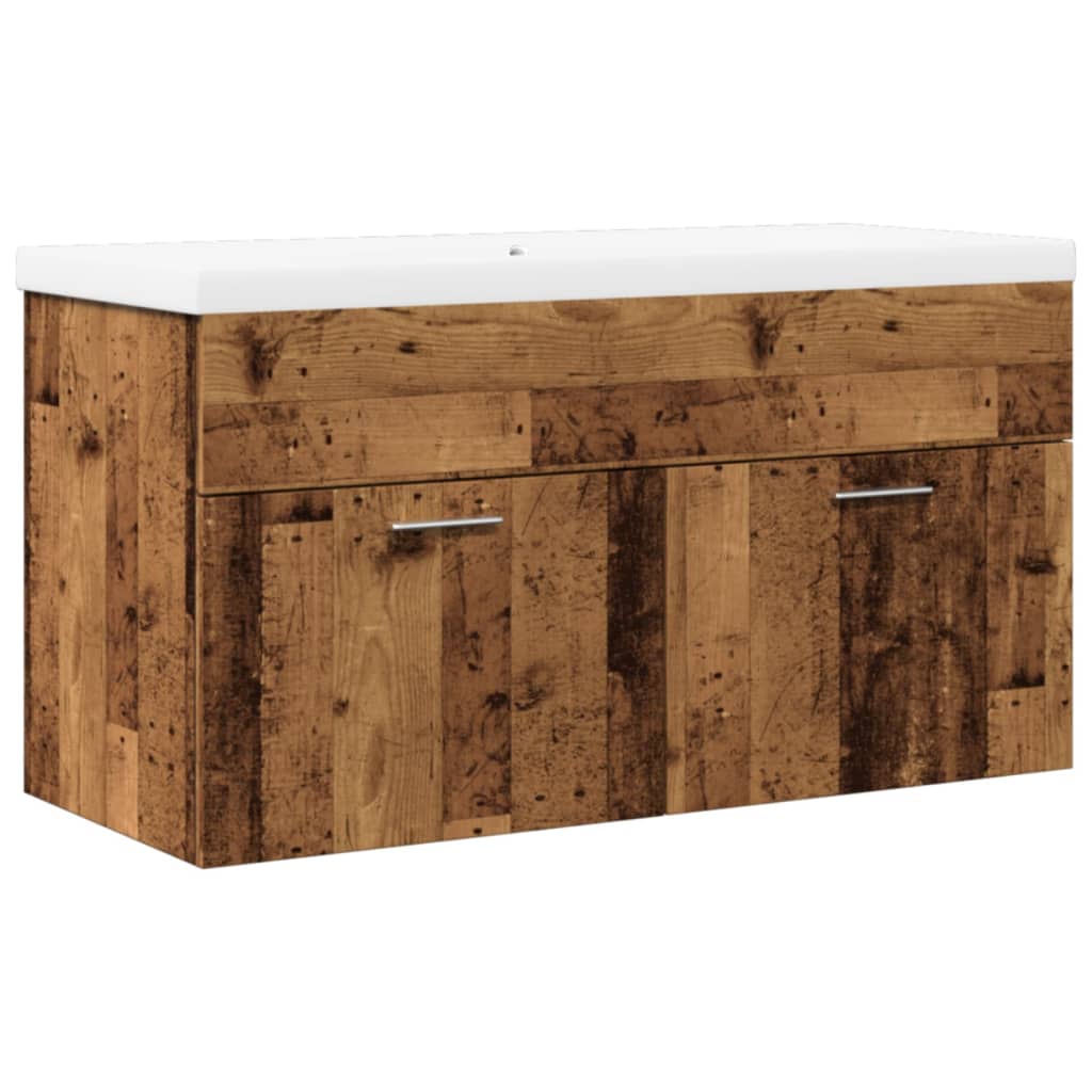 vidaXL Ντουλάπι Μπάνιου με Ενσωματωμένο Νιπτήρα Παλιό Ξύλο