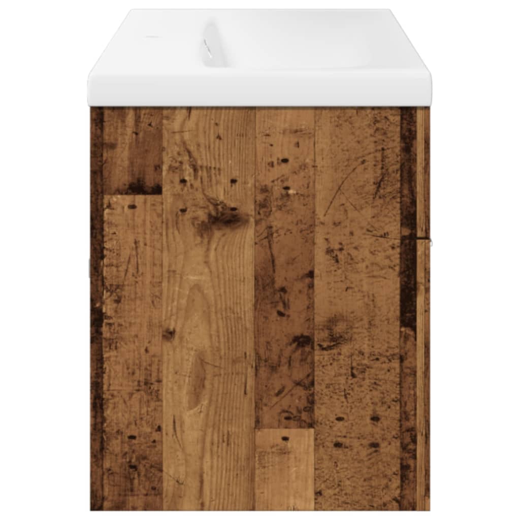 vidaXL Ντουλάπι Μπάνιου με Ενσωματωμένο Νιπτήρα Παλιό Ξύλο