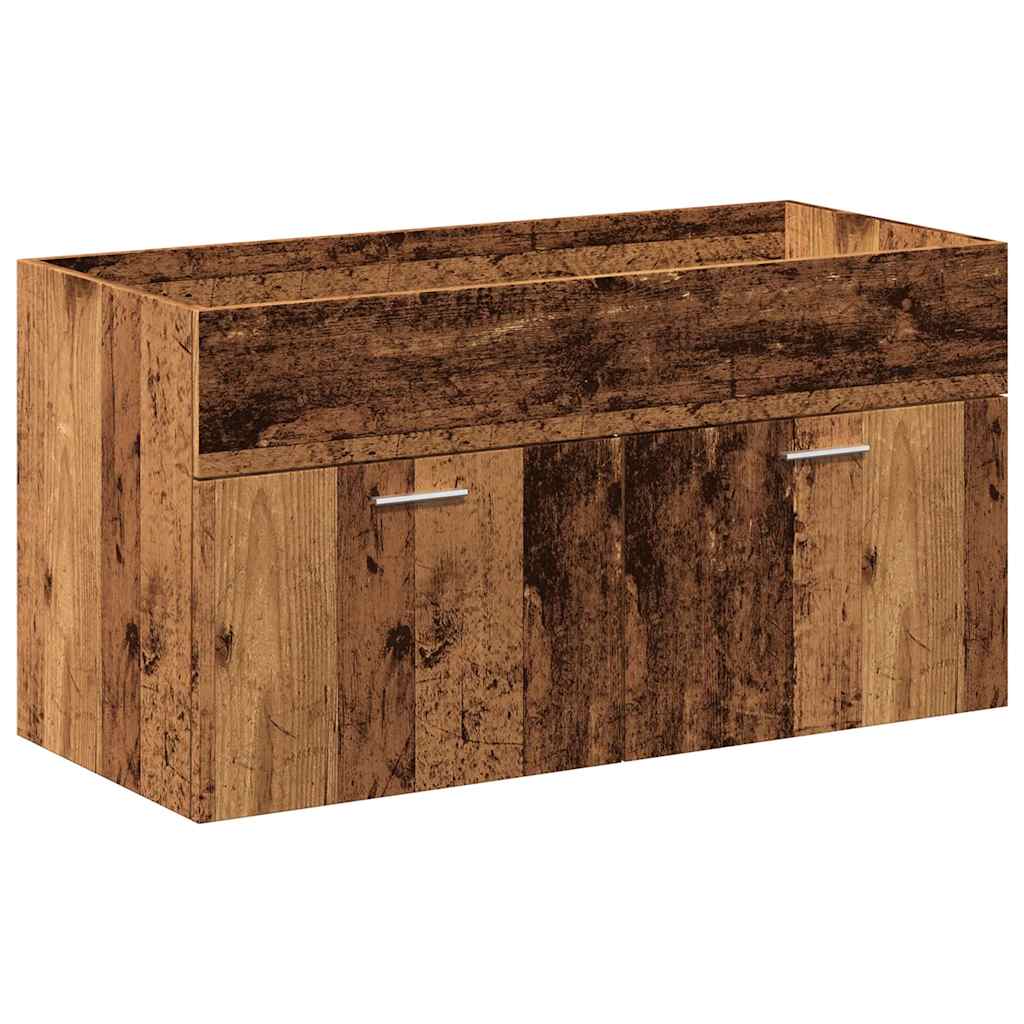 vidaXL Σετ Επίπλων Μπάνιου 4Τεμαχίων Παλιό Ξύλο από Επεξεργασμένο Ξύλο