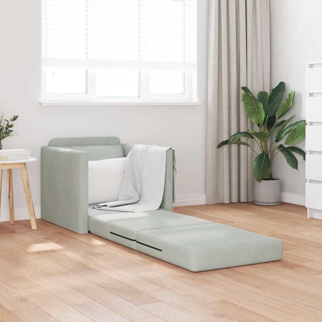 vidaXL Κρεβάτι καναπές 60cm Ανοιχτό γκρι Βελούδο